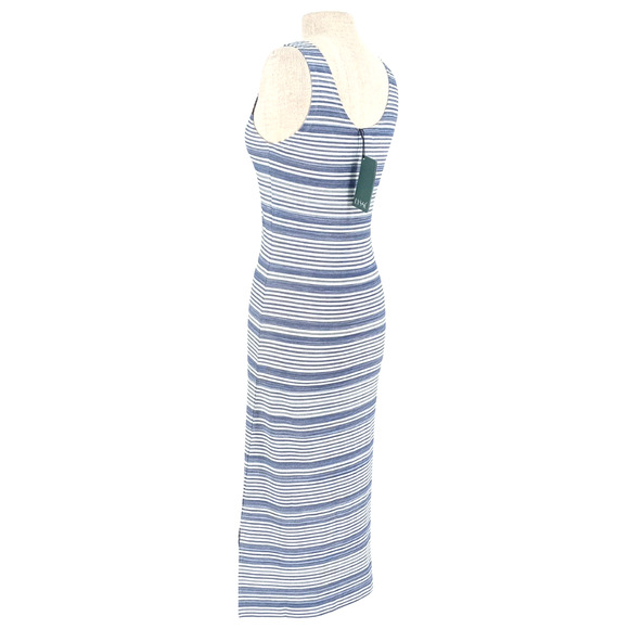 Lysse NEW Mulholland Midi Tank Dress Blue White Striped Split Hem Size Small - Picture 7 of 12